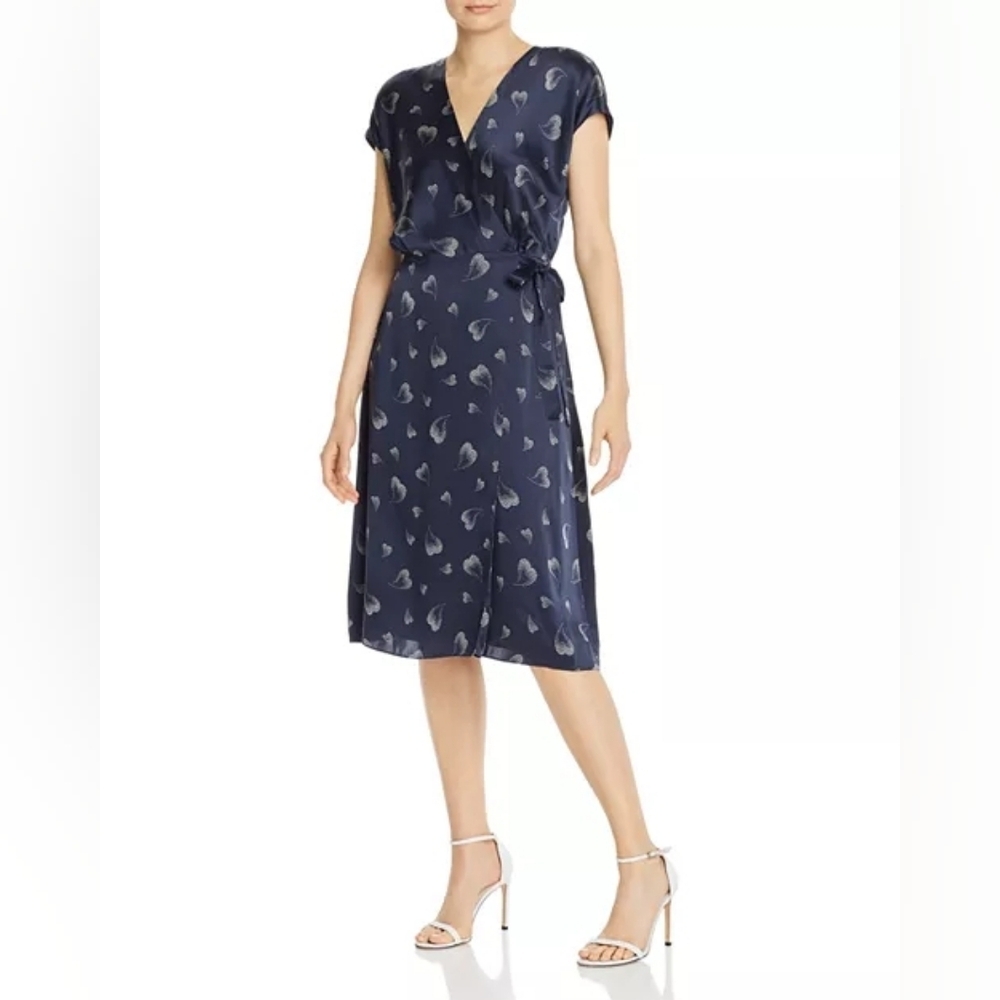 Joie Bethwyn Silk Heart-Print Wrap Dress - Picture 2 of 13
